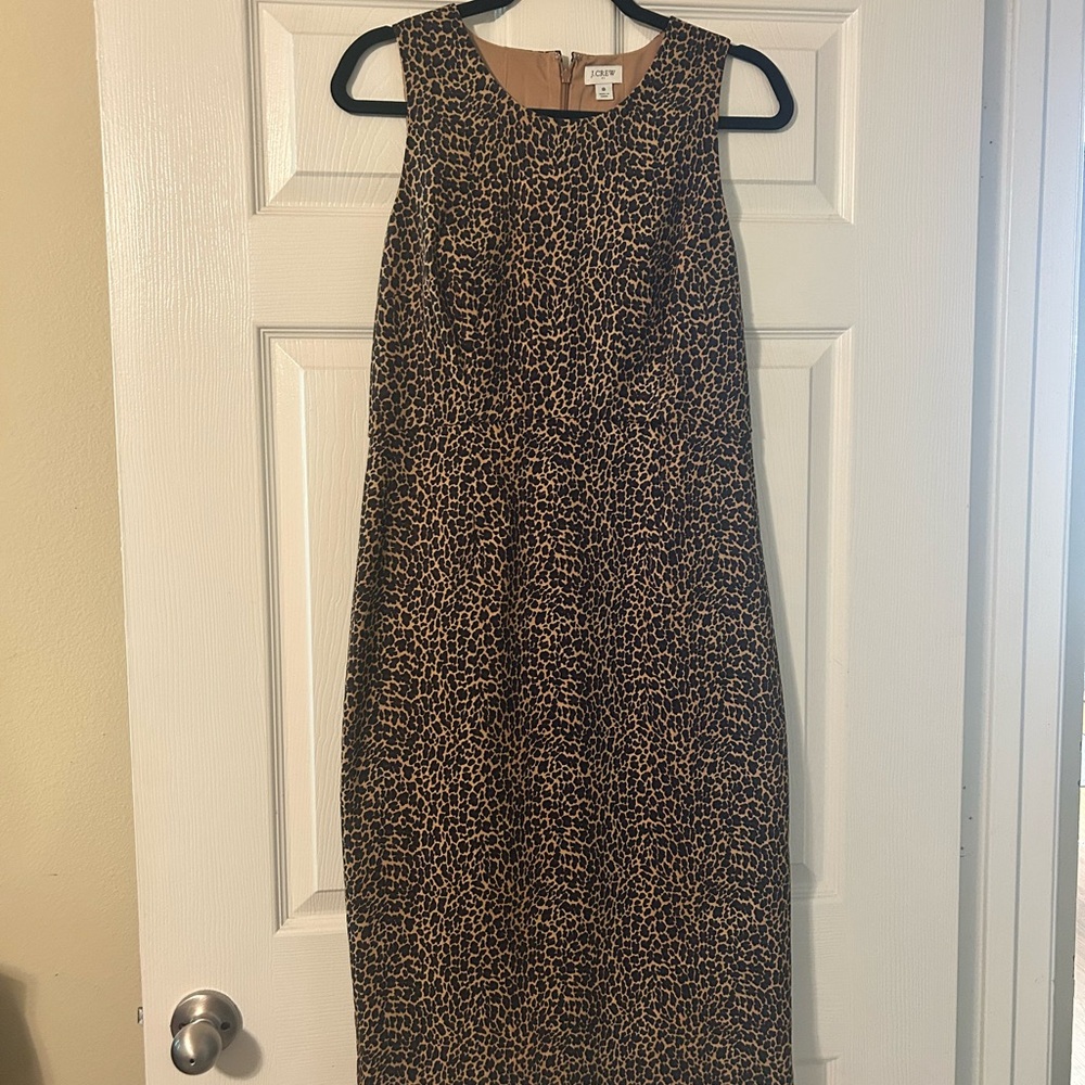 J Crew Leopard Print Sleeveless Dress